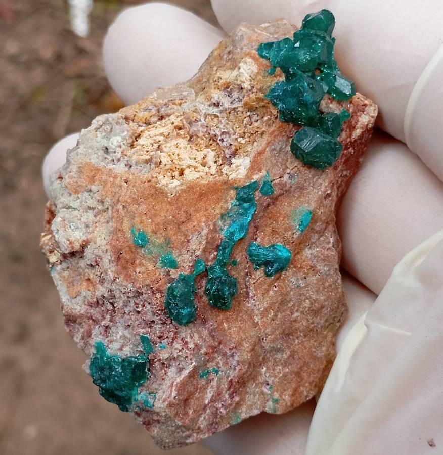 Dioptase quartz - Kolwezi mining district DRC Congo