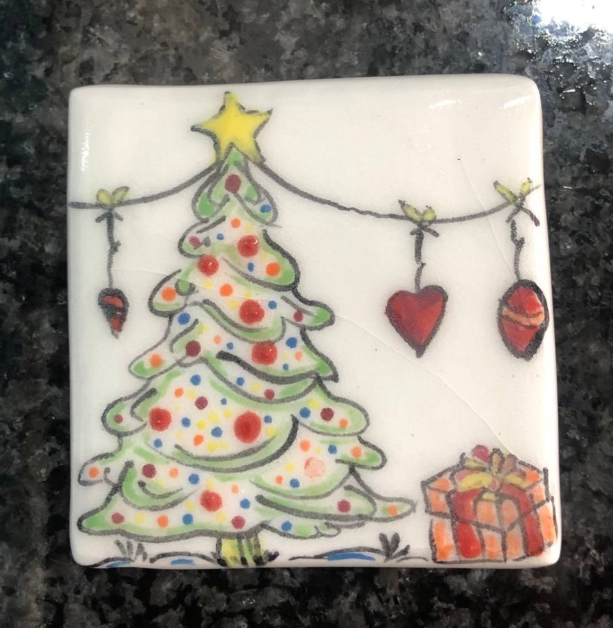 Handmade "Xmas  Tree" Mosaic  Tile Insert