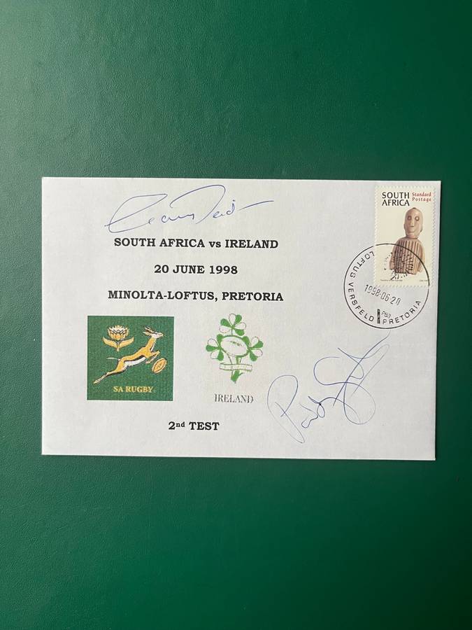 Rugby - *SIGNED* FDC/First Day Cover South-Africa vs Ireland 20/06/1998 (Second Test)