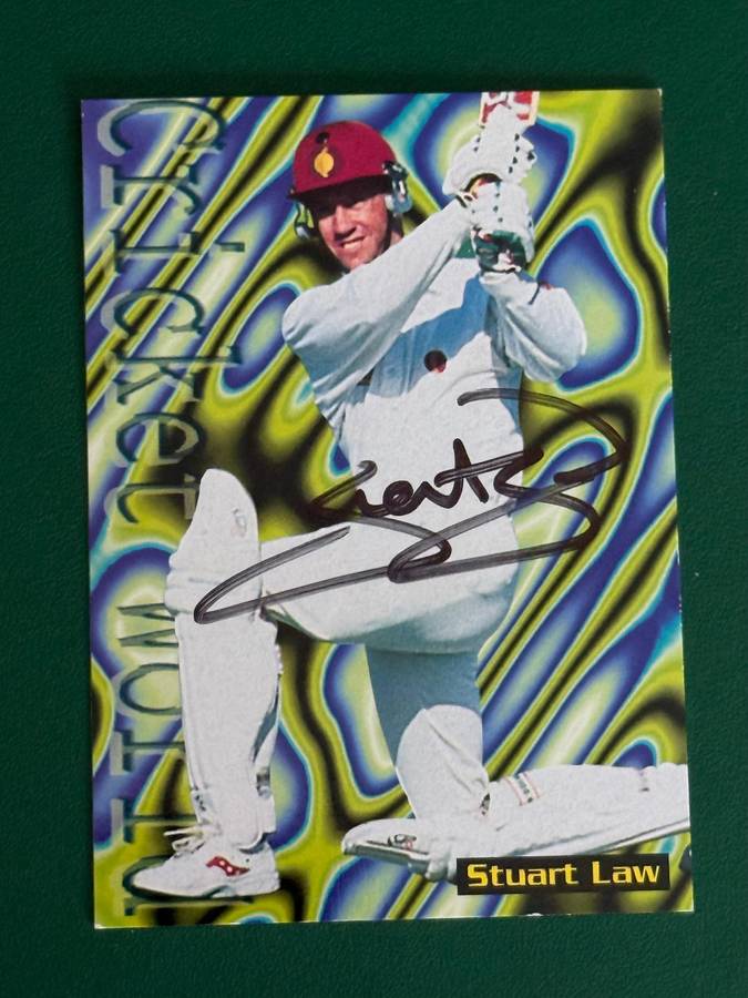 Cricket Card - *SIGNED* Stuart Law 1996 Sports Deck Cricket Card