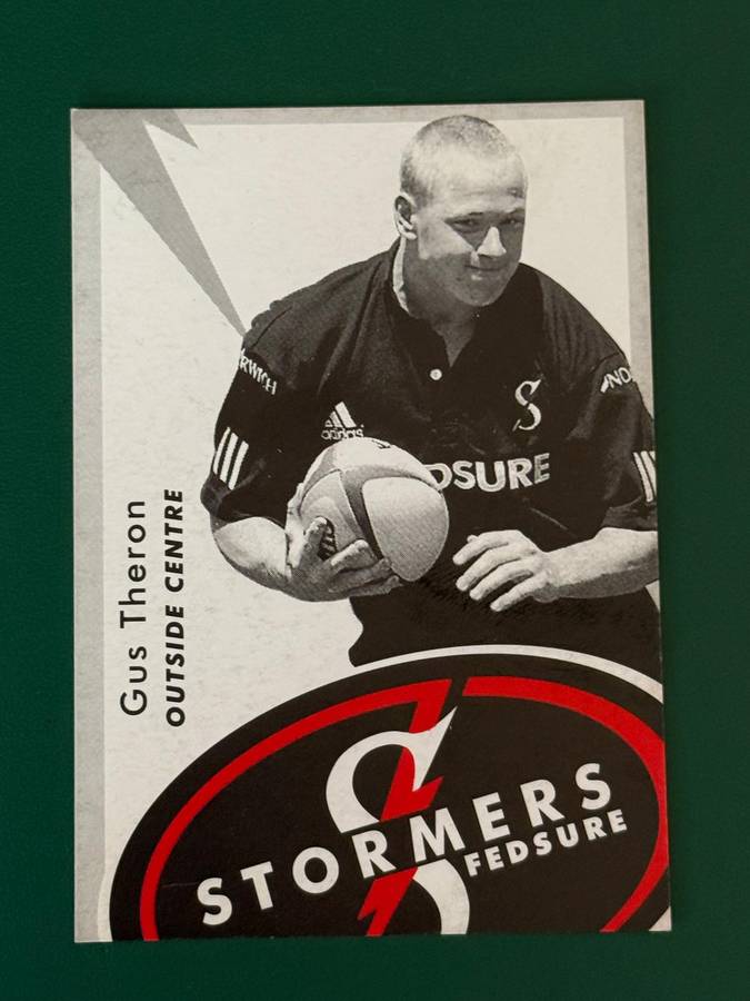 Rugby Card - Gus Theron 1999 Fedsure Stormers Rugby Card