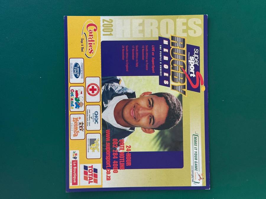 Rugby Card - Breyton Paulse 2001 Total Rugby Card