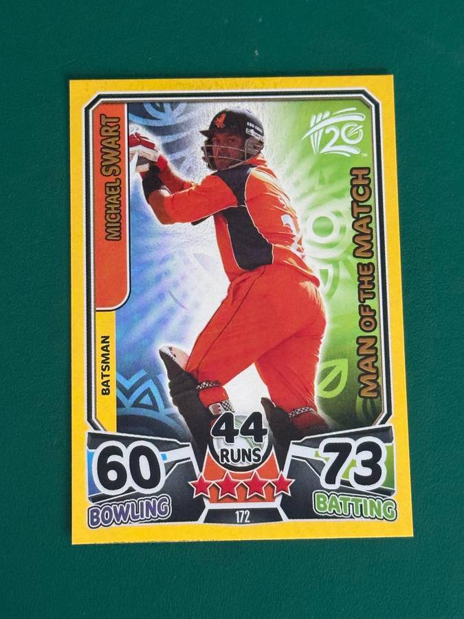 Cricket Card - Michael Swart (Nr172) 2014 Cricket Attax foil card