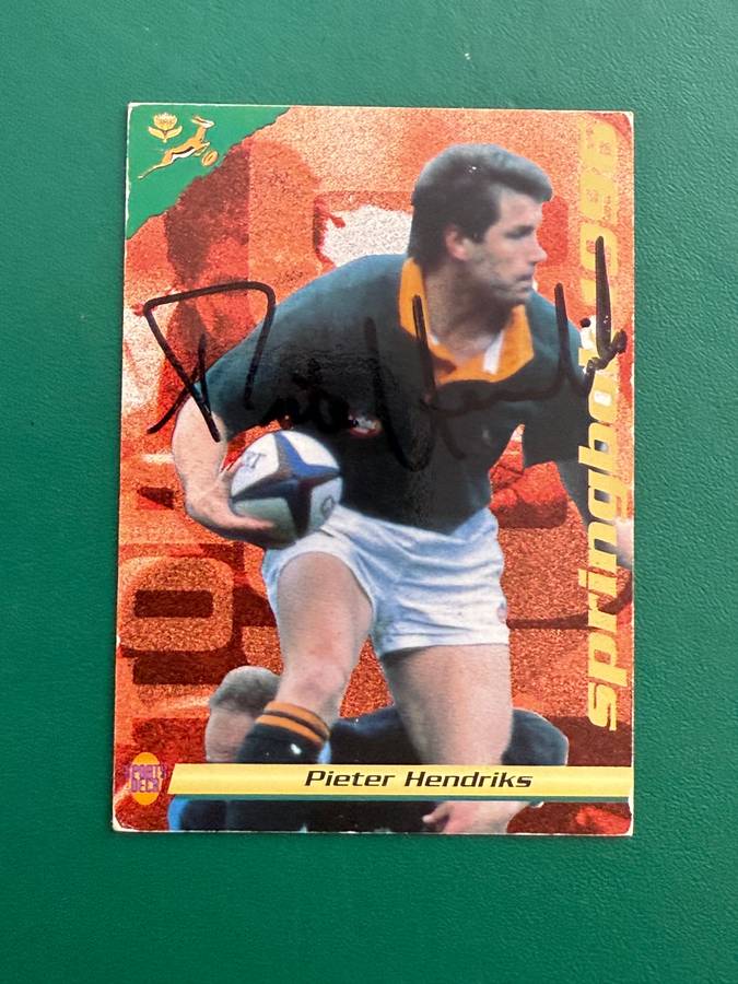 Rugby Card - *SIGNED* Pieter Hendriks 1996 Sports Deck Rugby Card