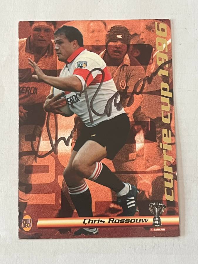 Rugby Card - *SIGNED* Chris Rossouw 1996 Sports Deck Rugby Card