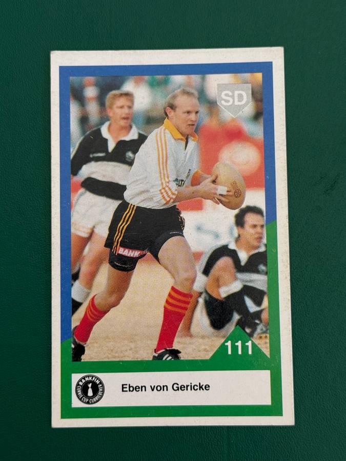 Rugby Card - Eben von Gericke 1992 Sports Deck Rugby Card Nr111