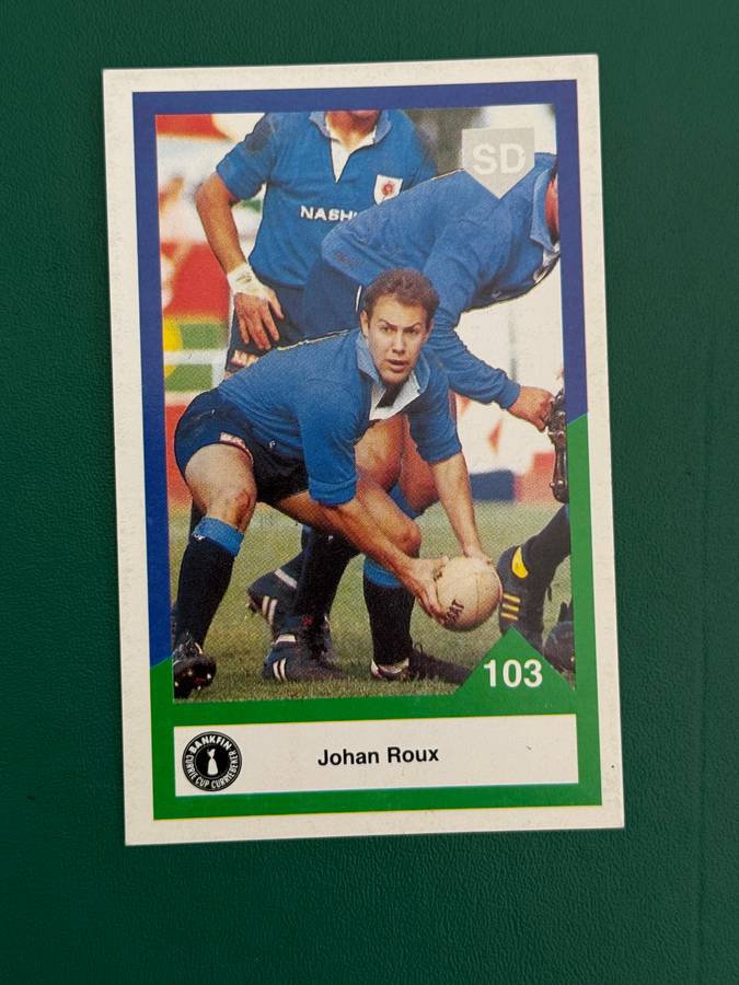 Rugby Card - Johan Roux 1992 Sports Deck Rugby Card Nr103