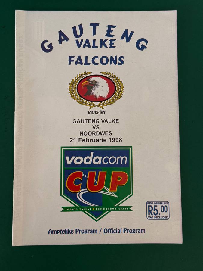 Rugby Programme - Falcons vs Leopards 21/02/1998