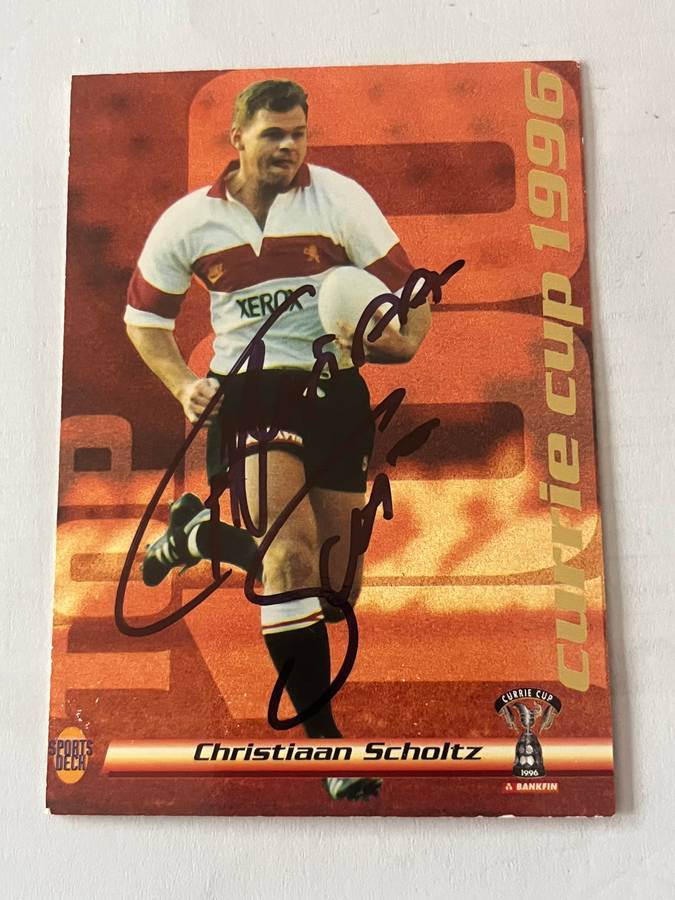 Rugby Card - *SIGNED* Christiaan Scholtz 1996 Sports Deck Rugby Card