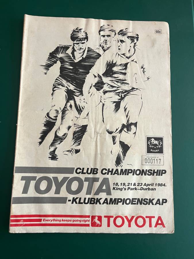 Rugby Programme - Toyota Club Championship 18 - 23 April 1984