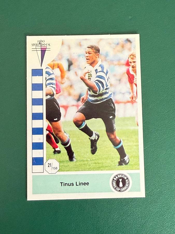 Rugby Card - Tinus Linee 1993 Sports Deck Rugby Card