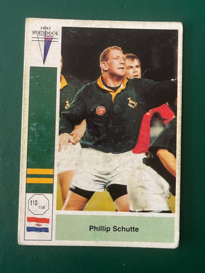 Rugby Card - Phillip Schutte 1993 Sports Deck Rugby Card