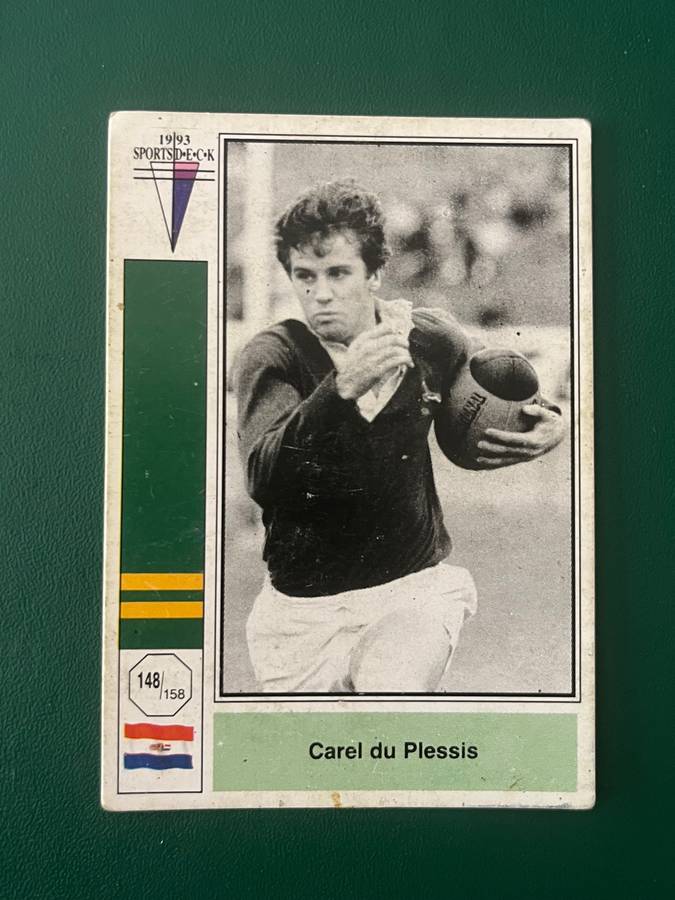 Rugby Card - Carel du Plessis 1993 Sports Deck Rugby Card