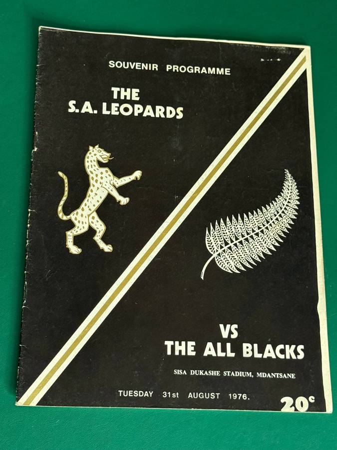 Rugby Programme - *TOUR* SA Leopards vs All Blacks 31/08/1976 (Sisa Dukashe Stadium, Mdantsane)