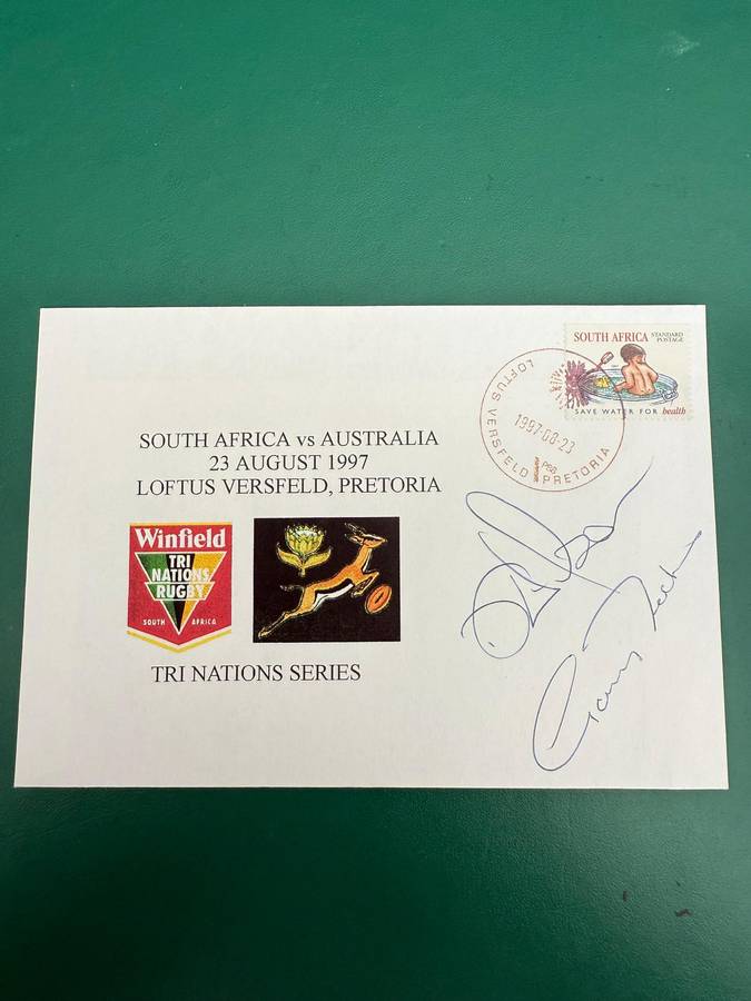 Rugby First Day Cover /FDC - *SIGNED* South-Africa vs Australia 23/08/1997 (Loftus)