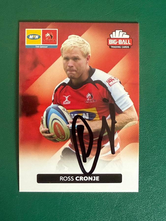 Rugby Card - *SIGNED* Ross Cronje 2012 Big Ball Rugby Card