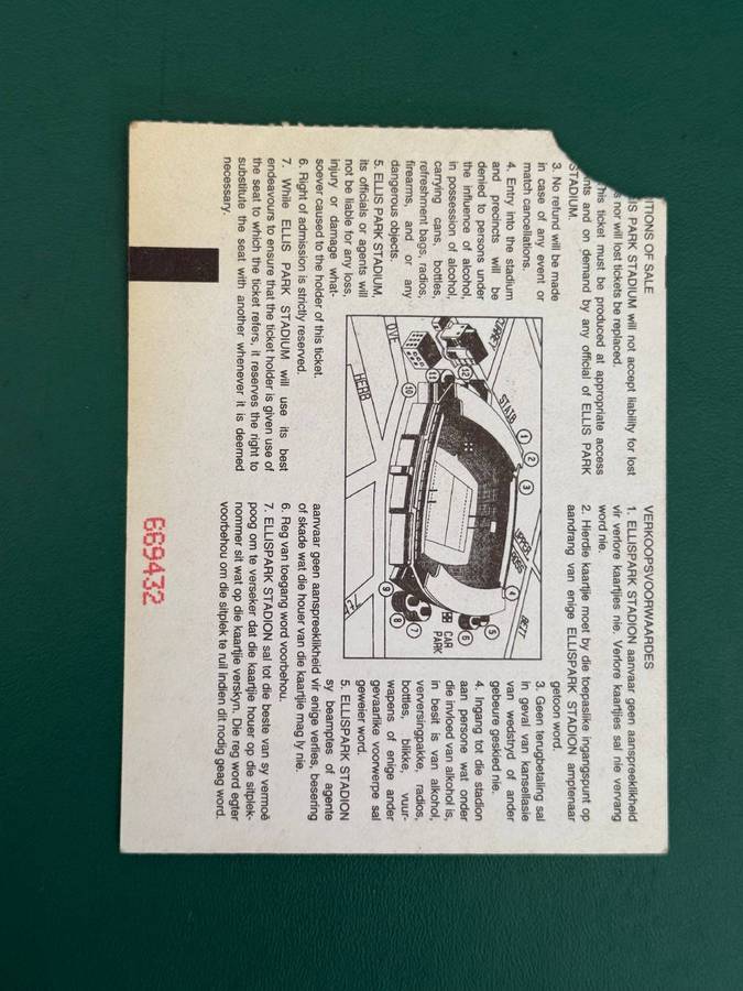 Rugby Ticket - South-Africa vs British Lions 05/07/1997