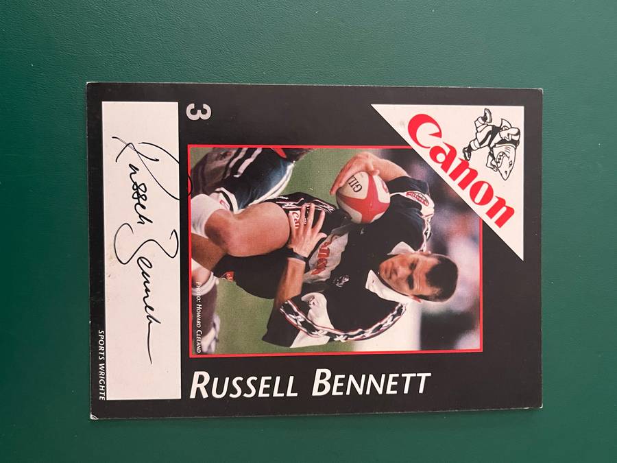 Rugby Card - *SIGNED* Russel Bennett Canon Sharks Rugby Card