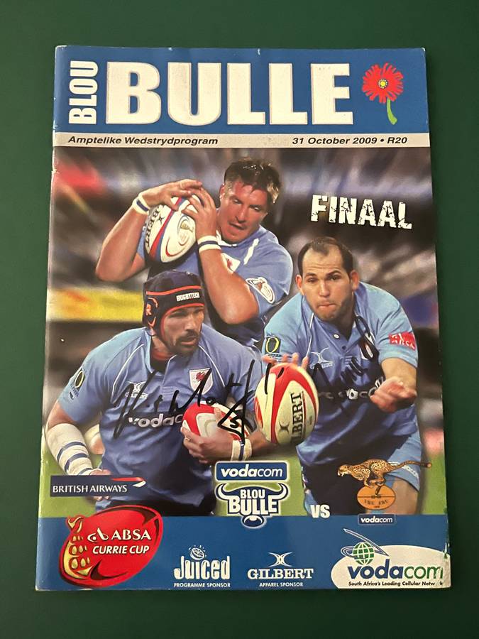 Rugby Programme - *SIGNED CURRIE CUP FINAL* Bulls vs Cheetahs 31/10/2009