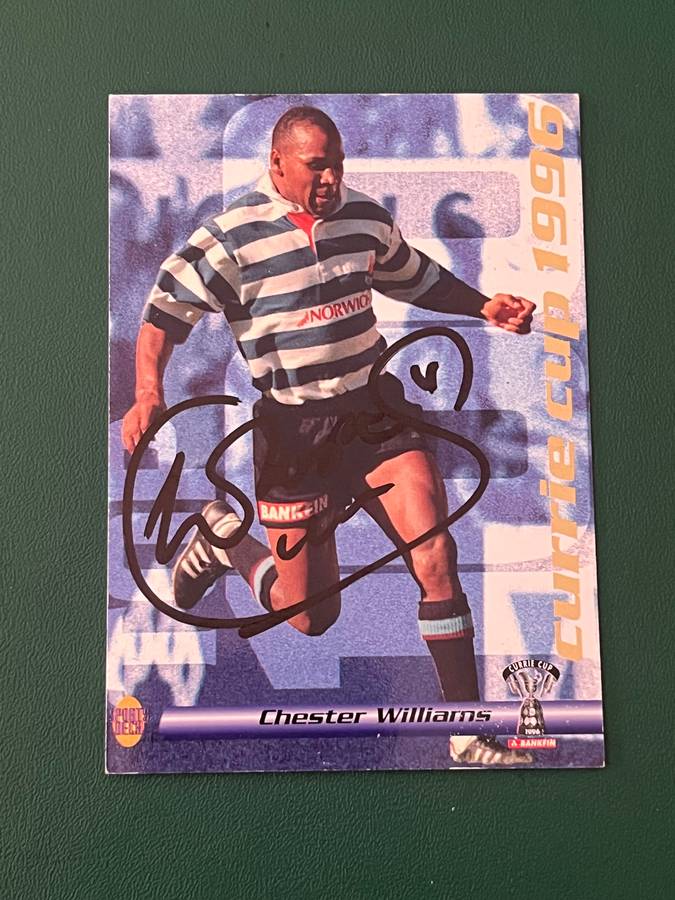 Rugby Card - *SIGNED* Chester Williams 1996 Sports Deck Rugby Card