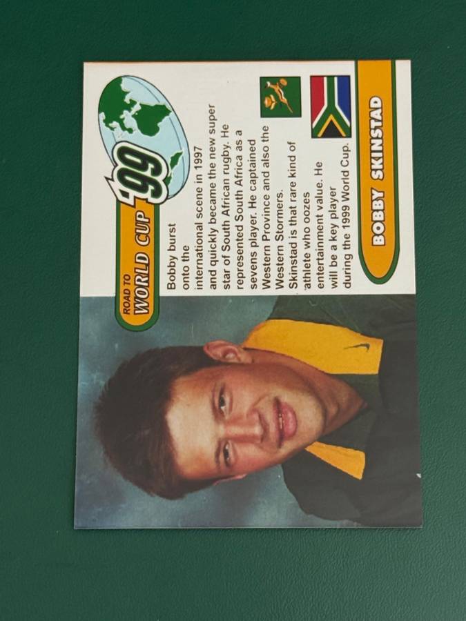 Rugby Card - Bobby Skinstadt 1999 Sports Deck Road to the World Cup Photocard