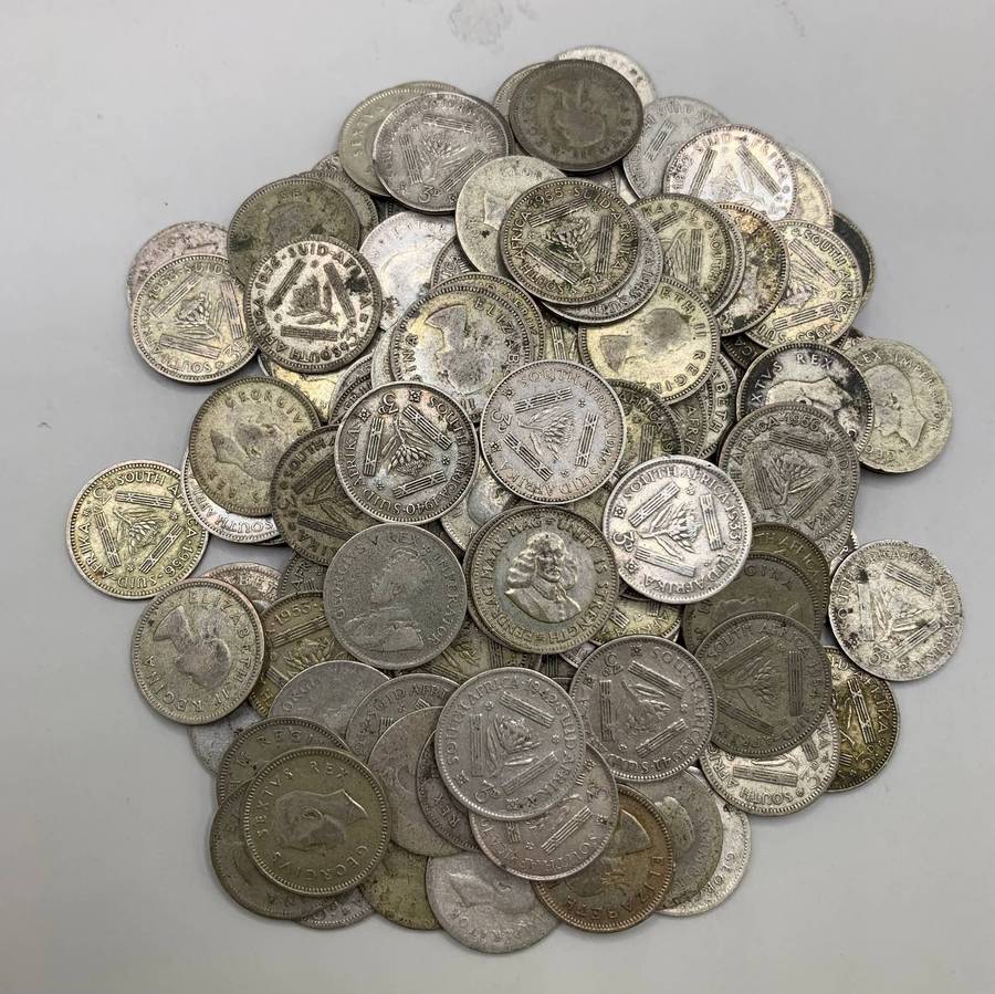 (  3.94 oz OF SILVER )   133  UNION OF SA SILVER TICKEYS       ONE BID FOR ALL
