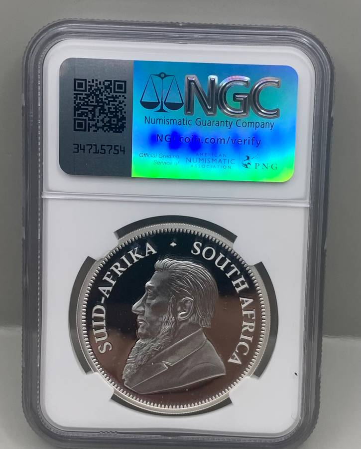 (   HIGH PROOF PRIVY GRADE BY NGC )    2022    SILVER KRUGERRAND   " LION PRIVY "   PF69