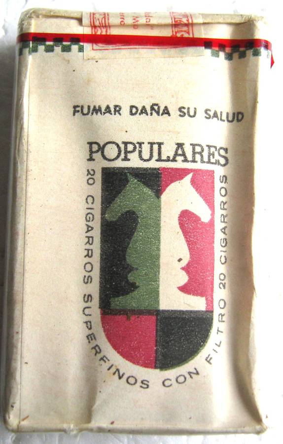 FULL, SEALED PACK OF POPULARES, CUBAN CIGARETTES SAID TO HAVE COME FROM THE ANGOLAN WAR