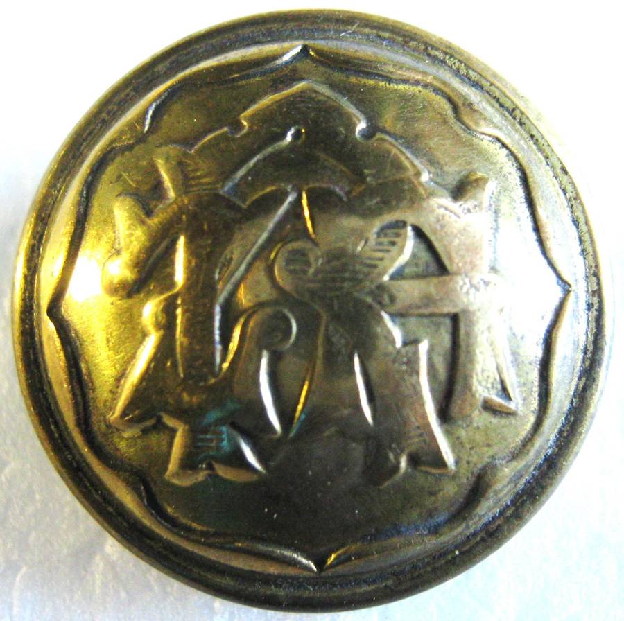 BOER WAR ERA ZAR POLICE BUTTON 24MM WIDE IN GOOD CONDITION