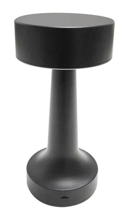 RECHARGEABLE BLACK TABLE LAMPCCT ADJUSTABLE DIA90X220MM