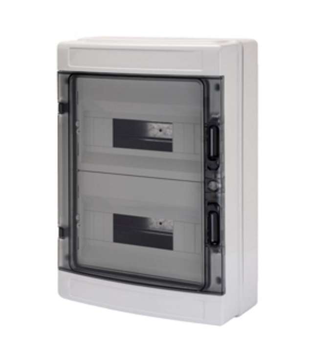 Surface DB 2x12M Smoked Door IP65