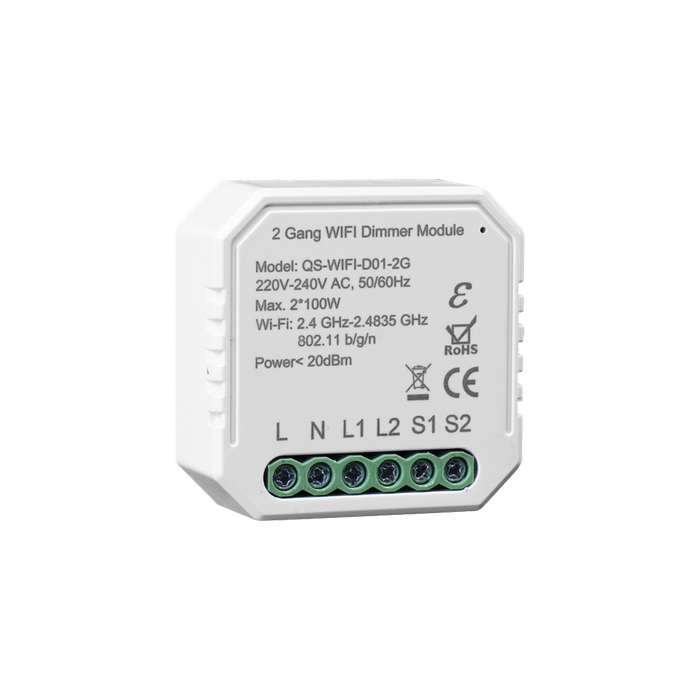 DIMMER 2X150W WIFI + RF 2 GANG SMART SWITCH MODULE