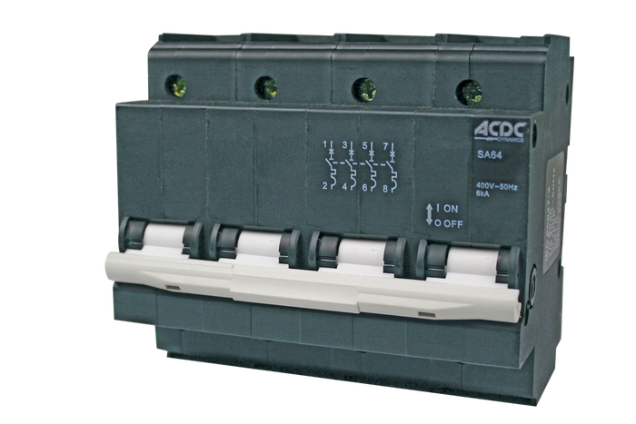 Circuit Breaker 13mm 6KA  4 Pole C-Curve   125A