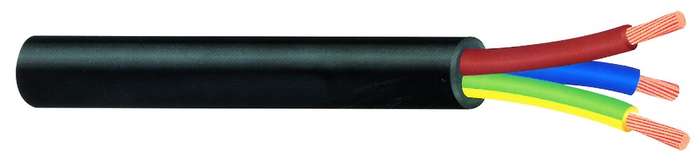 1.5mm x 3 CORE BLACK CABTYRE /50M