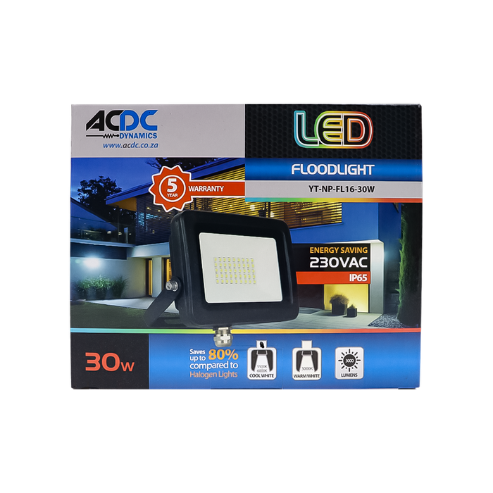 230VAC 30W LED Cool White Sky 2.0 LED Flood IP65