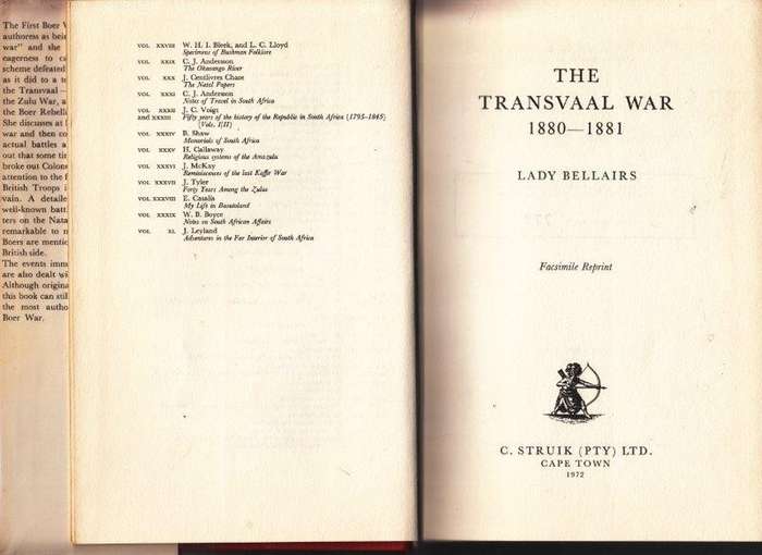 The Transvaal War - 1880-1881 (Africana Collectanea XLI) - Bellairs, Blanche St. John (Lady)