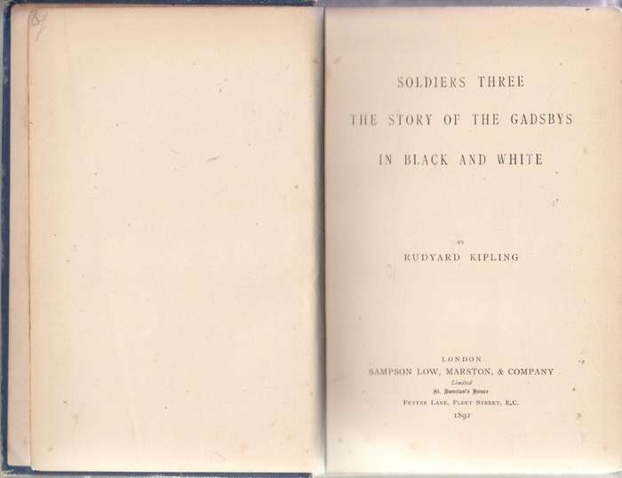 Soldiers Three The Story of the Gadsbys In Black and White (Hardcover) - Kipling, Rudyard