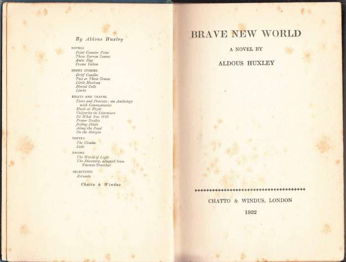 Brave New World, (First Edition, Fifth Impression) - Huxley, Aldous