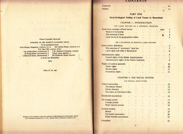 Land Tenure in Basutoland (Hardcover) - Sheddick, Vernon