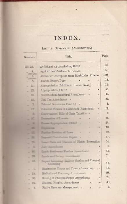 Orange River Colony Ordinances 1907 (Rebacked Hardcover) - No Author Attributed