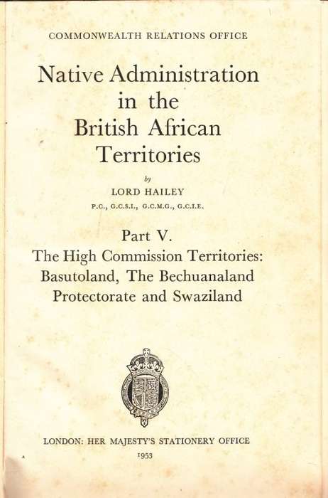 Native Administration in the British African Territories Volume 5 ONLY (Hardcover) - Lord Hailey