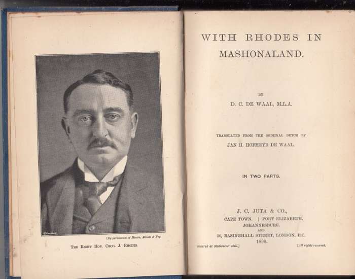 With Rhodes in Mashonaland (1896 First Edition Hardcover) - de Waal, D. C.