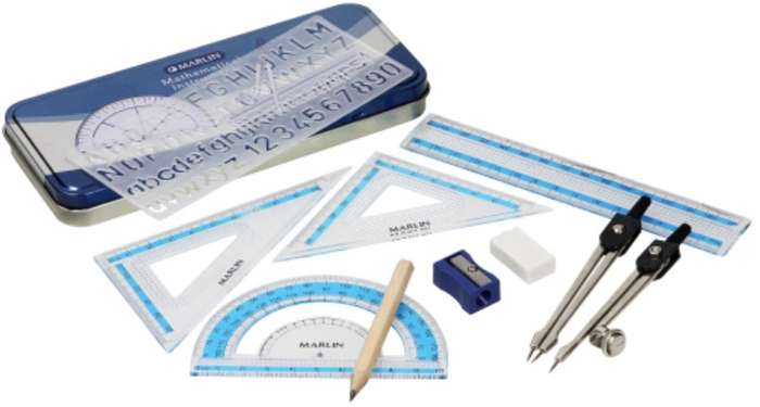 Marlin Math Set 11 Pcs Metal Container
