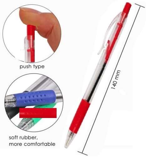 Foska Retractable Red Ball Pen 1.0mm