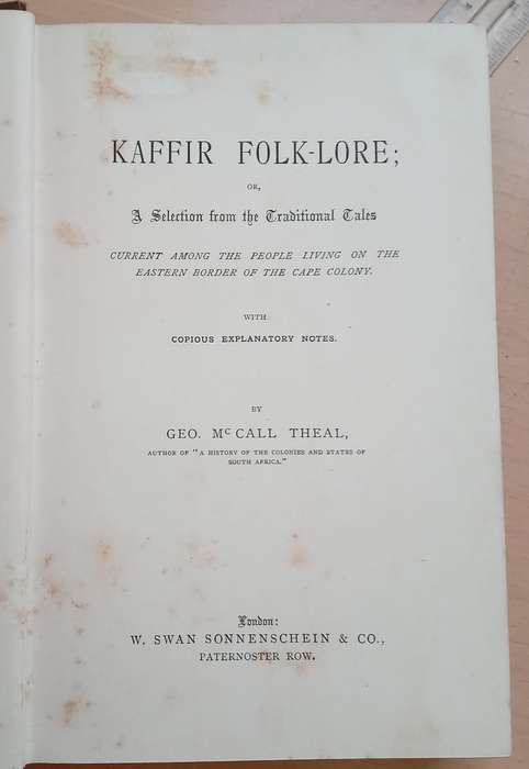 Káffir Folk Lore  1882 First Edition by George McCall Theal