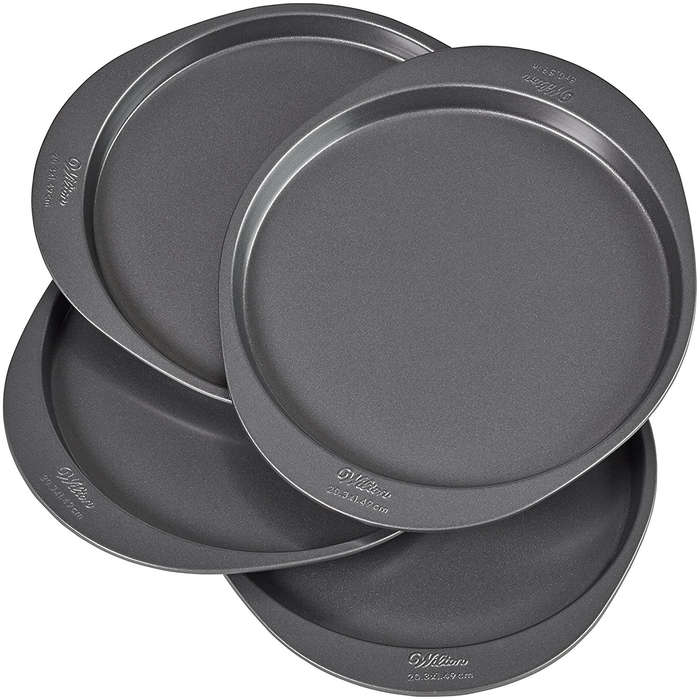 Wilton 4Pc Easy Layers 8 Inch Round Tier Cake Baking Tin Pan Wedding Decorating