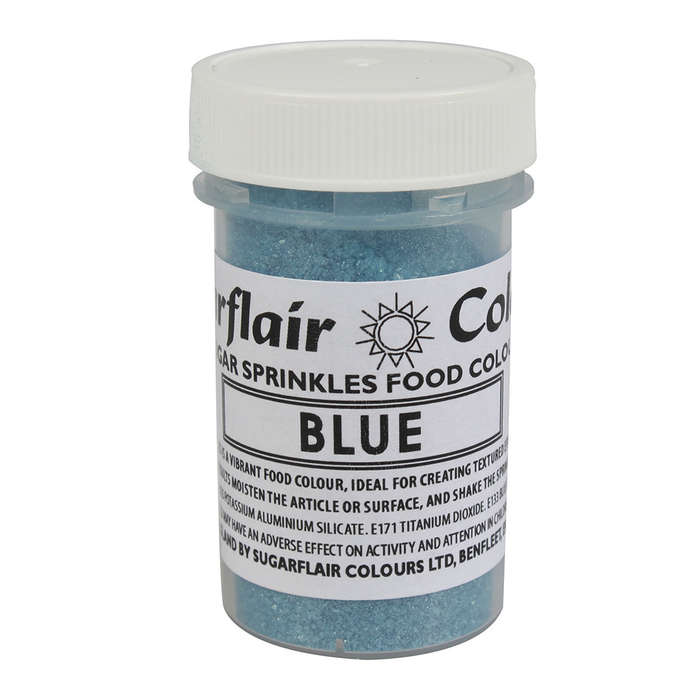 Sugarflair Sugar Sprinkles Edible Colour Cake Cupcake Icing Decorations - Blue