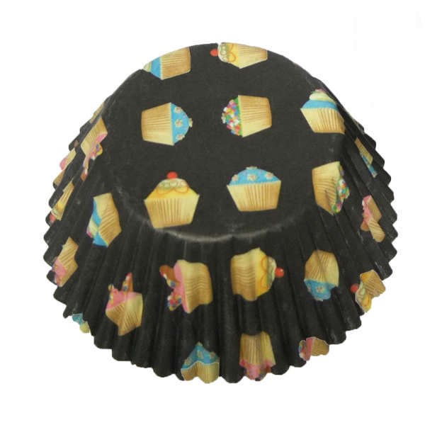 2 x 72pk Cases Eddingtons Medium Cup Cake Cupcake Muffin Cases Heaven Black