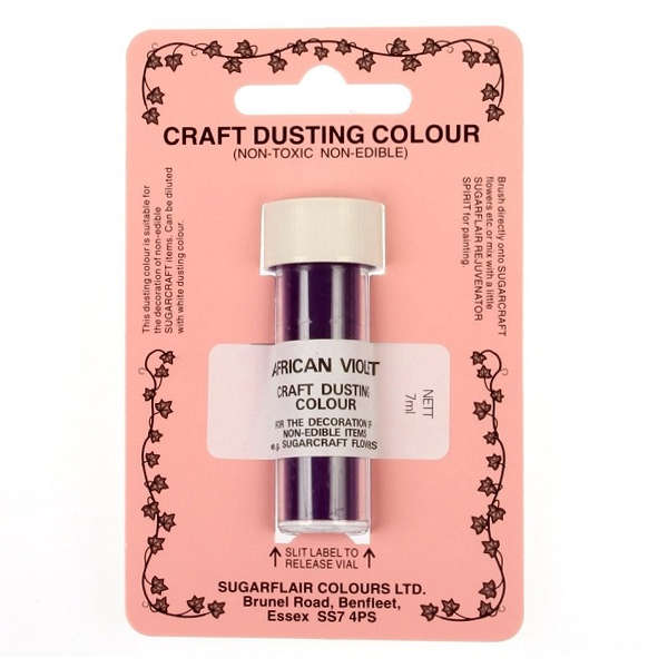 Sugarflair Craft Dusting Colour Powder Non-Edible Non-Toxic 7ml - AFRICAN VIOLET