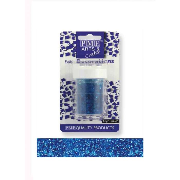 PME Edible BLUE Glitter Flakes Sparkles Sprinkles Cup Cake Decoration 7.1G